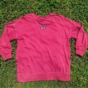 UPCYCLED | Old Navy | Butterfly Embroidered Sweatshirt / Crewneck - Pink